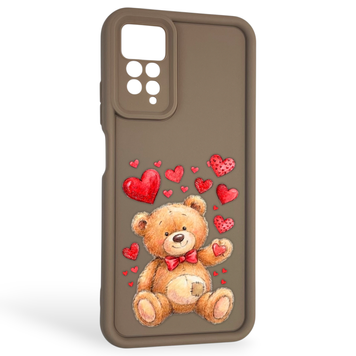 Чехол силиконовый оригинальный Soft Touch с 3D принтом милый мишка для Xiaomi Redmi Note 12 Pro коричневый (Полная защита камеры) 0043806 фото