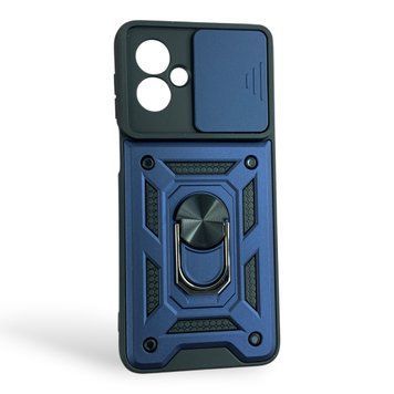 Чохол із шторкою камери для Motorola G55 синій (армований, кільце-тримач) 0059850 фото