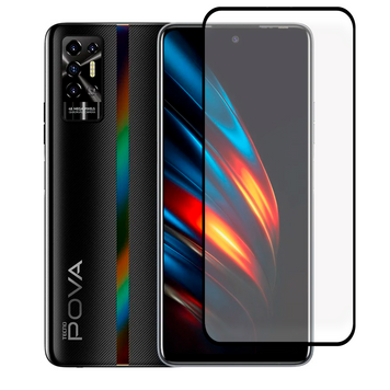 Захисне скло для телефона Tecno POVA 2 (LE7n) протиударне повноекранне на техно пова 2 чорне 0038366 фото