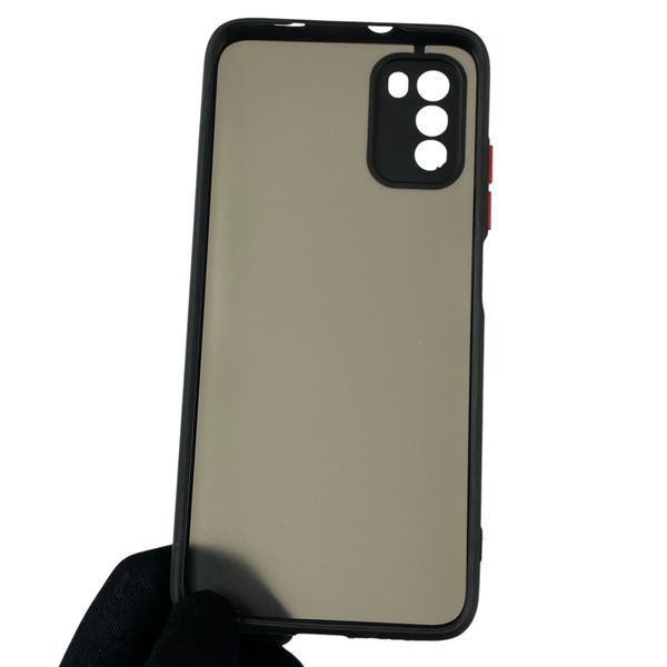 Чехол для Xiaomi Poco M3 матовый с высокими бортами с защитой камеры на сяоми поко M3 черный 0013414 фото