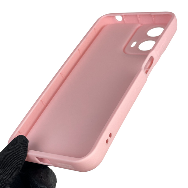 Чехол силиконовый Soft Touch с 3D принтом Майнкрафт для Motorola Moto G04s розовый (Полная защита камеры) 0041003 фото