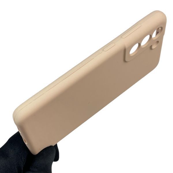 Чехол для Samsung Galaxy S21 FE (SM-G990B) силиконовый с микрофиброй нескользящий на самсунг с21 фе пудровый 0032175 фото
