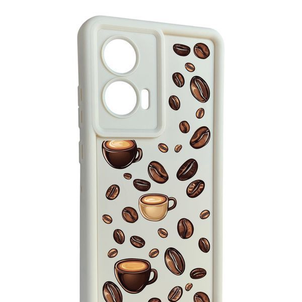 Чохол силіконовий Soft Touch з 3D принтом Кава для Samsung Galaxy S21 5G (SM-G991U) молочний (Повний захист камери) 0069902 фото