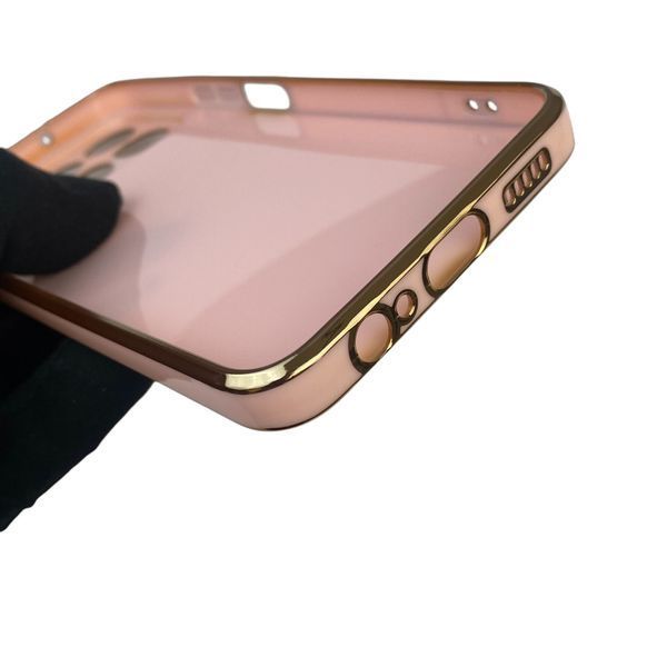 Чехол для Honor X6b 4G с кольцом-подставкой с золотой окантовкой на хонор х6б пудровый gs1 0020381 фото