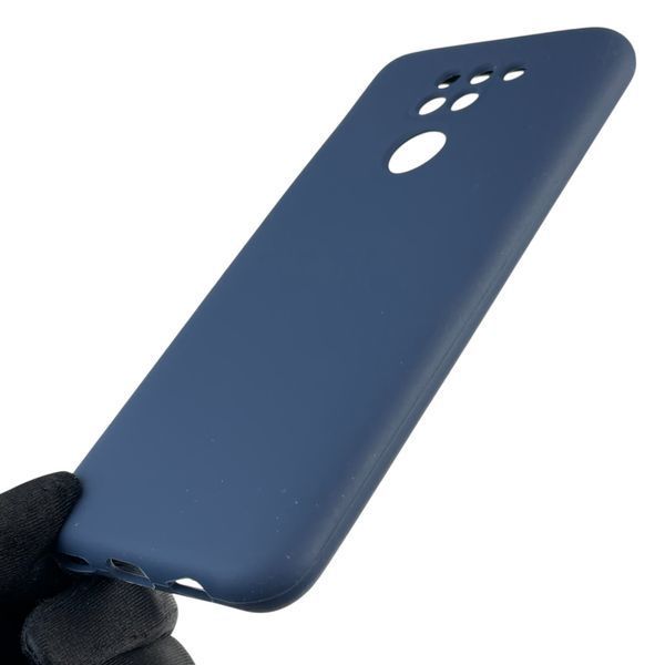 Чохол для Xiaomi Redmi Note 9 силіконовий з мікрофіброю нековзний на сяомі редмі нот 9 темно-синій 0032799 фото