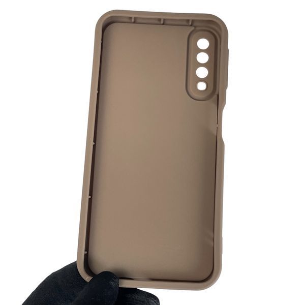 Чехол силиконовый Soft Touch с 3D принтом злой котик для Samsung Galaxy A7 2018 (SM-A750) коричневый (Полная защита камеры) 0047011 фото