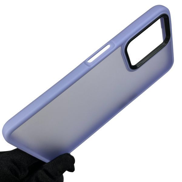 Чохол для OPPO A96 4G протиударний матовий напівпрозорий з високими бортами на оппо а96 4г бузковий 0002374 фото