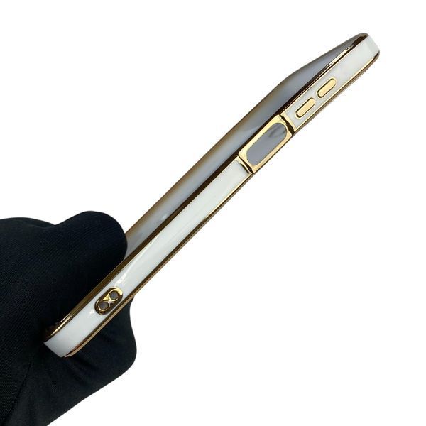 Чехол для Samsung Galaxy A15 SM-A155M с кольцом MagSafe с золотой окантовкой на самсунг а15 белый gs1 0022335 фото