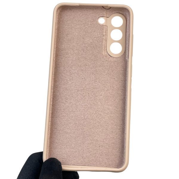 Чехол для Samsung Galaxy S21 FE (SM-G990B) силиконовый с микрофиброй нескользящий на самсунг с21 фе пудровый 0032175 фото