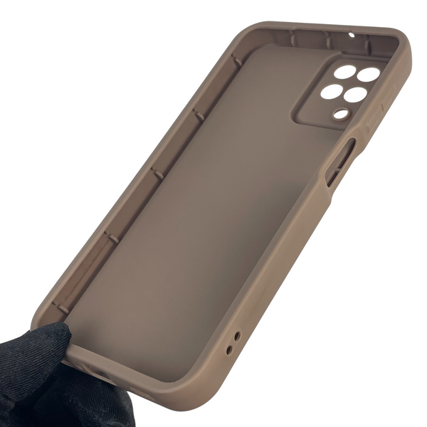 Чехол силиконовый Soft Touch с 3D принтом женским для Samsung Galaxy A12 (SM-A127F) коричневый (Полная защита камеры) 0042619 фото