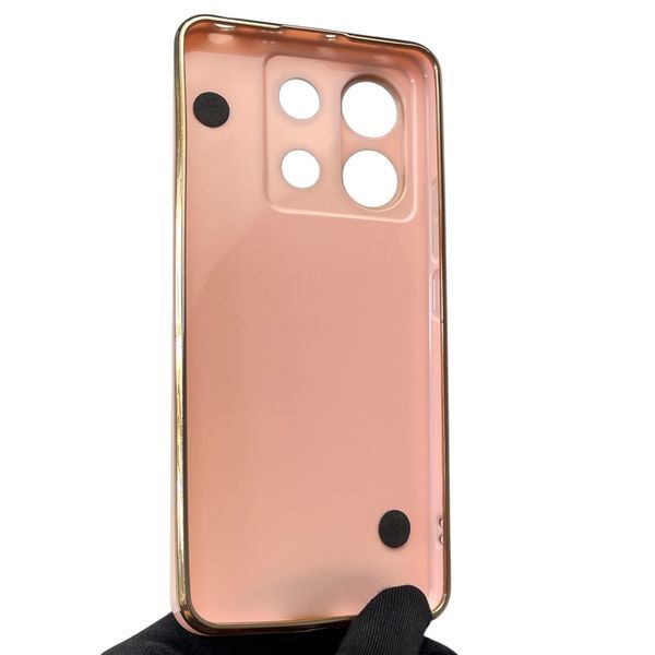 Чехол для телефона Xiaomi Redmi Note 13 Pro 5G женский с ремешком и украшениями и золотой окантовкой на сяоми редми нот 13 про 5г пудровый gs1 0016289 фото