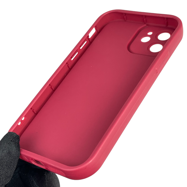 Чохол силіконовий Soft Touch з 3D принтом жіночим для Apple iPhone 12 бордовий (Повний захист камери) 0042453 фото