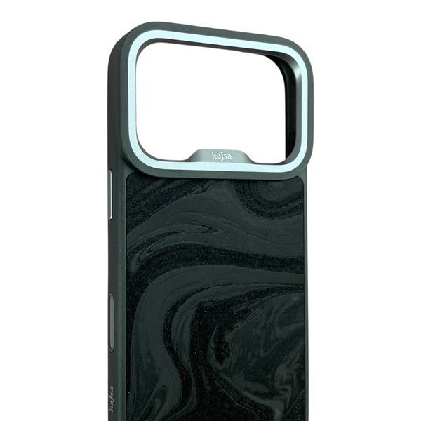 Чохол Kajsa Glamorous Fluid Art для iPhone 17 Pro чорний (MagSafe, металеве кільце камери, преміум) 0061997 фото