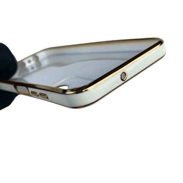Чехол для Samsung Galaxy A15 SM-A155M с кольцом MagSafe с золотой окантовкой на самсунг а15 белый gs1 0022335 фото