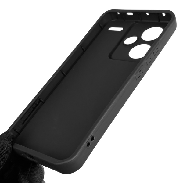 Чехол силиконовый Soft Touch с 3D принтом женским для Xiaomi Redmi Note 13 Pro Plus 5G черный (Полная защита камеры) 0043114 фото