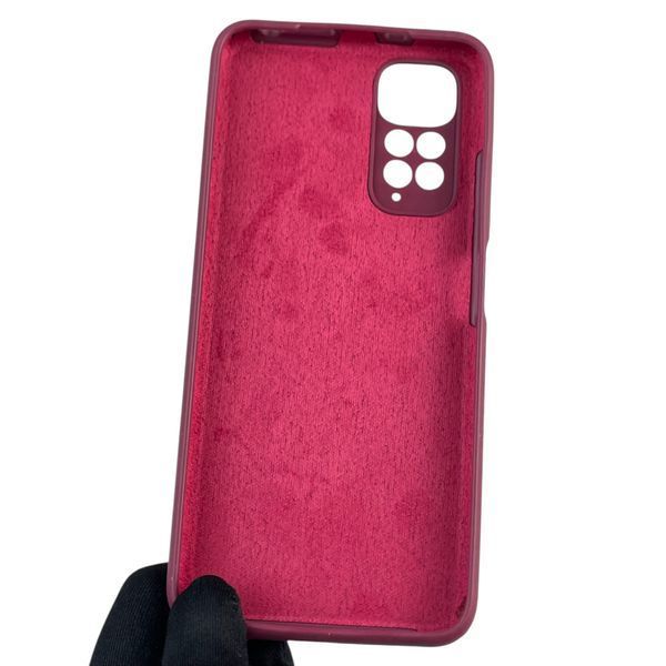 Чохол для Xiaomi Redmi Note 11 4G силіконовий з мікрофіброю нековзний на сяомі редмі нот 11 4г бордовий 0032669 фото