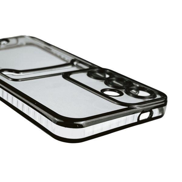 Чехол для Samsung Galaxy S24 (SM-S921B) с чёрной окантовкой с карманом для карт на самсунг с24 чёрный 0013110 фото