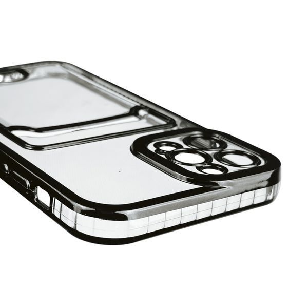 Чехол для Apple iPhone 12 Pro с чёрной окантовкой с карманом для карт на айфон 12 про чёрный 0012997 фото