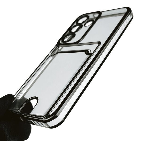 Чехол для Samsung Galaxy S24 (SM-S921B) с чёрной окантовкой с карманом для карт на самсунг с24 чёрный 0013110 фото