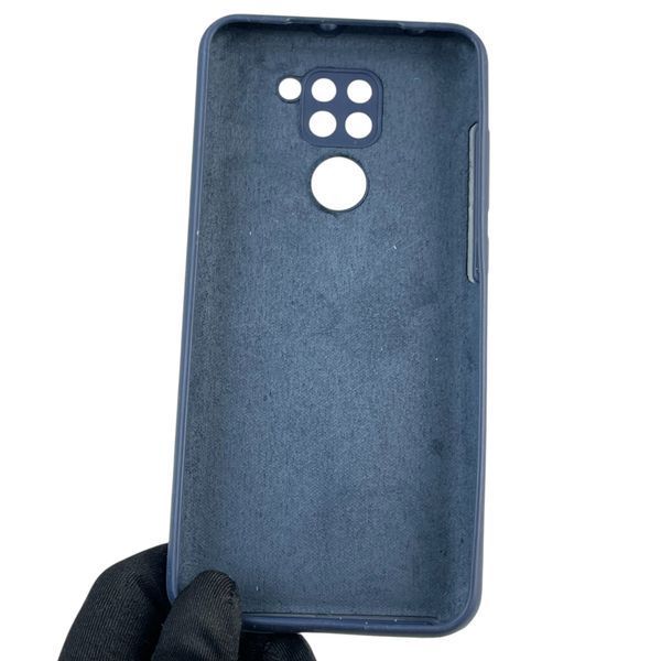 Чохол для Xiaomi Redmi Note 9 силіконовий з мікрофіброю нековзний на сяомі редмі нот 9 темно-синій 0032799 фото