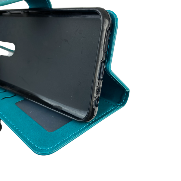 Чехол-книжка для телефона Xiaomi Redmi 9 кожанная с магнитной застежкой на сяоми редми 9 бирюзовая 0025388 фото