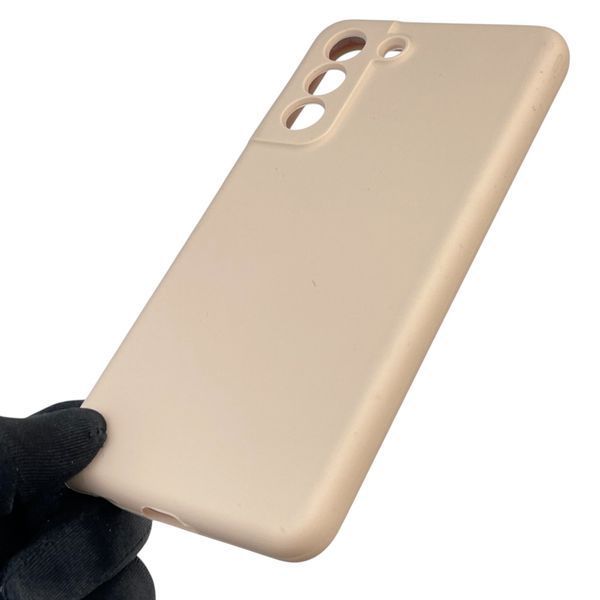 Чехол для Samsung Galaxy S21 FE (SM-G990B) силиконовый с микрофиброй нескользящий на самсунг с21 фе пудровый 0032175 фото