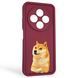 Чехол силиконовый оригинальный Soft Touch с 3D принтом мема сибу для Xiaomi Redmi 14C бордовый (Полная защита камеры) 0047789 фото 1