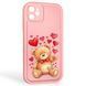 Чохол силіконовий Soft Touch з 3D принтом милий ведмедик для Apple iPhone 11 рожевий (Повний захист камери) 0044953 фото 1