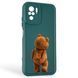 Чохол силіконовий оригінальний Soft Touch з 3D принтом кумедний тед ведмідик для Xiaomi Redmi Note 10 темно-зелений (Повний захист камери) 0048975 фото 1