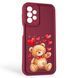 Чехол силиконовый Soft Touch с 3D принтом милый мишка для Samsung Galaxy A23 5G бордовый (Полная защита камеры) 0044788 фото 1