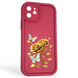 Чохол силіконовий Soft Touch з 3D принтом жіночим для Apple iPhone 12 бордовий (Повний захист камери) 0042453 фото 1