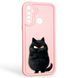 Чохол силіконовий оригінальний Soft Touch з 3D принтом злого кота для Realme 5i рожевий (Повний захист камери) 0046301 фото 1