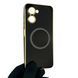 Чехол для Realme C33 с кольцом MagSafe с золотой окантовкой на реалми с33 черный gs1 0021394 фото 1