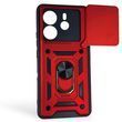 Чохол протиударний для Xiaomi Redmi Note 14 4G з магнітною пластиною зі шторкою на камері червоний