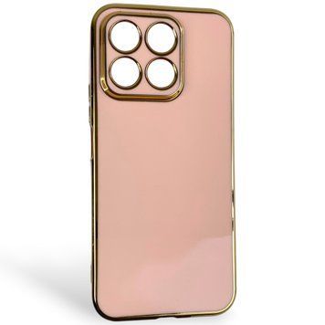 Чохол для Honor X8b пудровий глянцевий із золотою окантовкою (глянцевий, золота окантовка) 0059970 фото