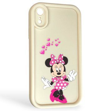 Чехол силиконовый оригинальный Soft Touch с 3D принтом волшебной минни маус для Apple iPhone Xr молочный (Полная защита камеры) 0049510 фото