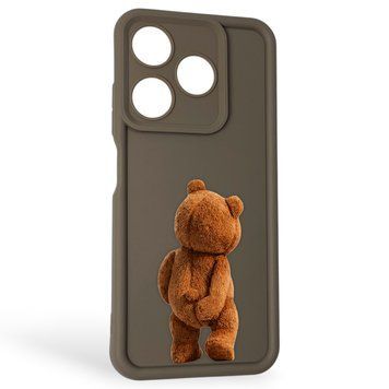 Чохол силіконовий Soft Touch з 3D принтом кумедний тед ведмідик для TECNO Spark 10 (KI5q) коричневий (Повний захист камери) 0049404 фото