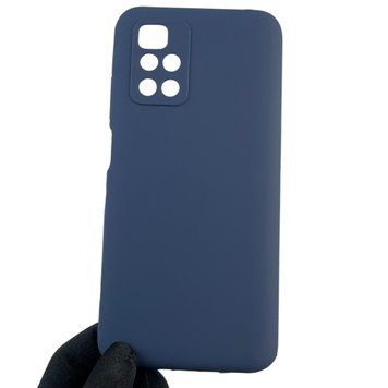 Чехол для Xiaomi Redmi 10 (4G) силиконовый с микрофиброй нескользящий на сяоми редми 10 4г темно-синий 0032547 фото