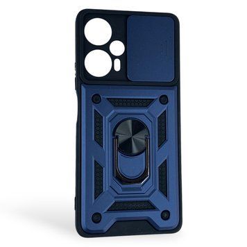 Чохол протиударний для Xiaomi Redmi Note 12 Turbo з магнітною пластиною зі шторкою на камері синій 0051009 фото