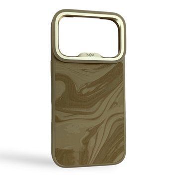 Чохол Kajsa Glamorous Fluid Art для iPhone 17 Pro золотистий Desert Gold (MagSafe, металеве кільце камери, преміум) 0061998 фото