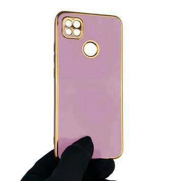 Чохол для Xiaomi Redmi 10A із захистом камери із золотою окантовкою на сяомі редмі 10а чорничний gs1 0020333 фото