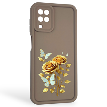 Чехол силиконовый Soft Touch с 3D принтом женским для Samsung Galaxy M12 (SM-M127F) коричневый (Полная защита камеры) 0042620 фото