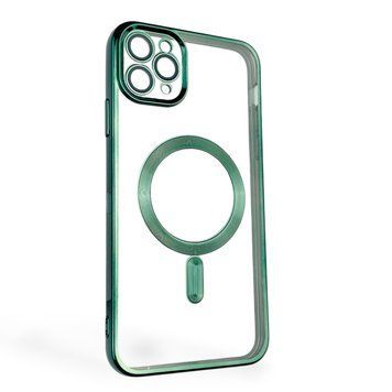 Чехол для Apple iPhone 11 Pro Max с линзами на камере с MagSafe на айфон 11 про макс зелёный 0034348 фото