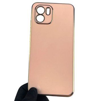 Чохол для Xiaomi Redmi A1 глянсовий із золотою окантовкою із захистом камери на сяомі редмі а1 пудровий 0000086 фото