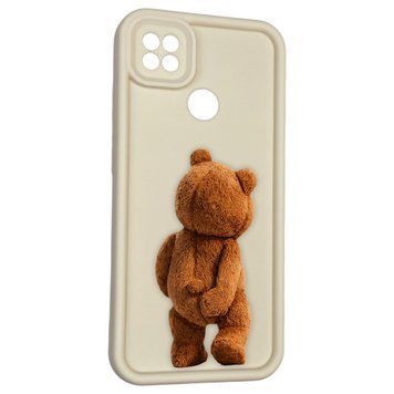 Чехол силиконовый оригинальный Soft Touch с 3D принтом смешного теда мишки для Xiaomi Redmi 10A молочный (Полная защита камеры) 0048926 фото
