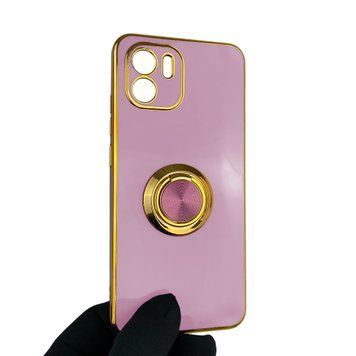 Чехол для Xiaomi Redmi A2 с кольцом-подставкой с золотой окантовкой на редми а2 черничный gs1 0021216 фото