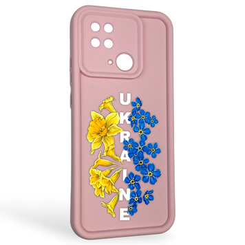 Чехол силиконовый Soft Touch с 3D принтом для Xiaomi Poco C40 розовый (Полная защита камеры) 0042155 фото