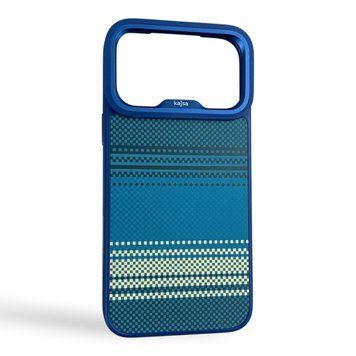 Чехол Kajsa Resort Gradient Stripe для iPhone 18 Pro Max синий Blue Plus (MagSafe, металлическое кольцо камеры, премиум) 0062148 фото