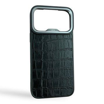 Чохол Kajsa Neo Classic Croco для iPhone 17 Pro Max чорний (MagSafe, металеве кільце камери, преміум) 0062048 фото