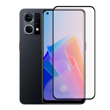 Захисне скло для телефона Oppo Reno 7 протиударне повноекранне на оппо рено 7 чорне 0038616 фото